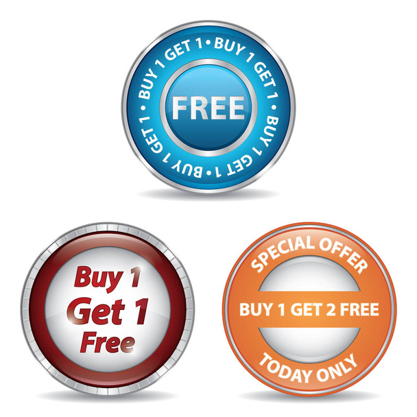 collection of buy one get one free labels - Vector, Image
