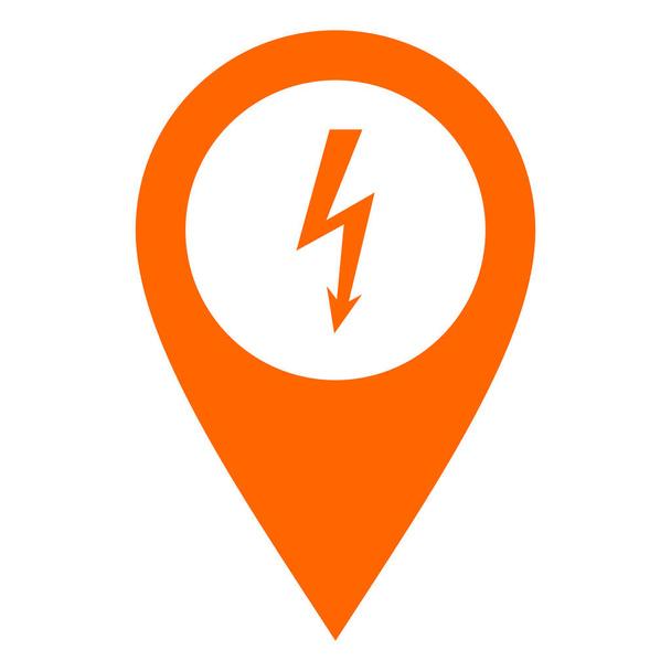 Lightning and location pin as vector illustration - Vector, Image