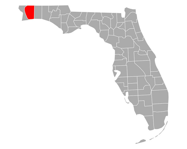 Χάρτης της Santa Rosa στη Φλόριντα - Διάνυσμα, εικόνα