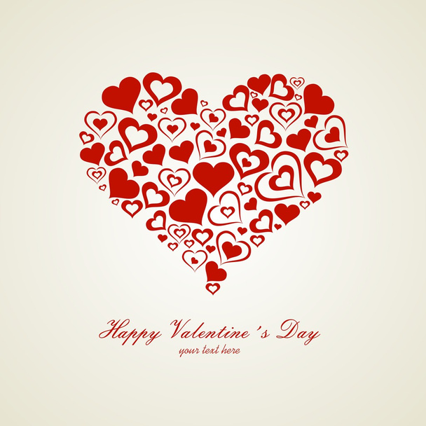 Heart Valentine's day card - Vector, Imagen