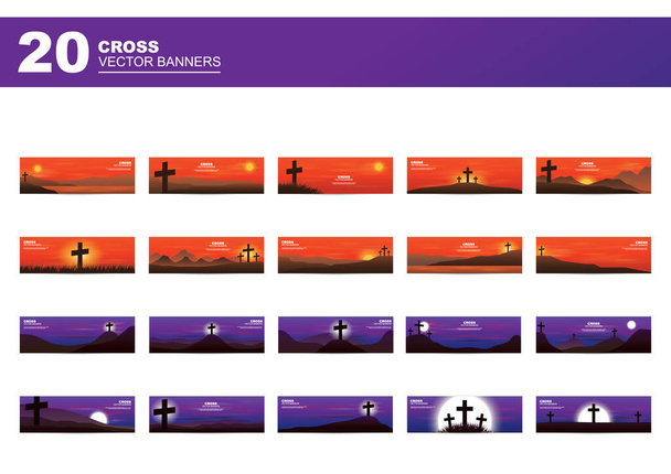 collection of holy cross banners - Vector, Image