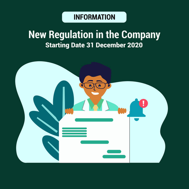 Banner nuova regolamentazione in azienda con carattere
 - Vettoriali, immagini