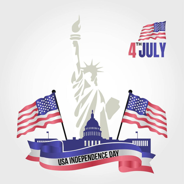 USA Independence Day Vector Illustration - Vector, Image