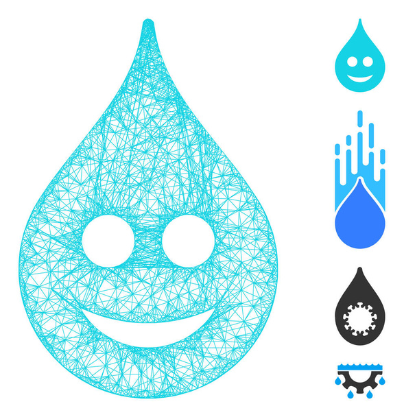 Smile Drop Web Vector Mesh Illustration - ベクター画像