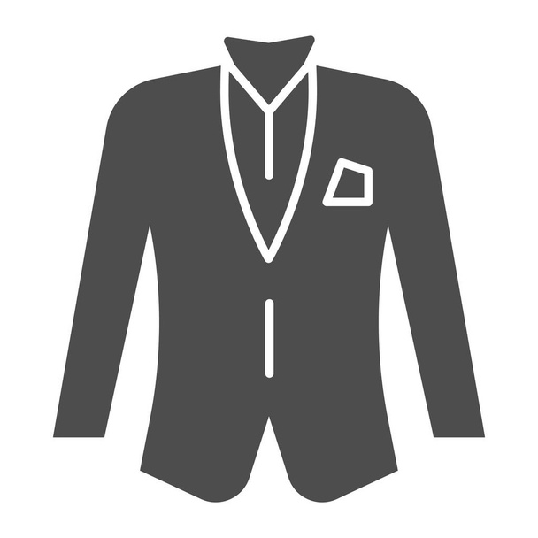 Blazer solid icon. Jacket vector illustration isolated on white. Formal clothes glyph style design, designed for web and app. Eps 10. - Vetor, Imagem