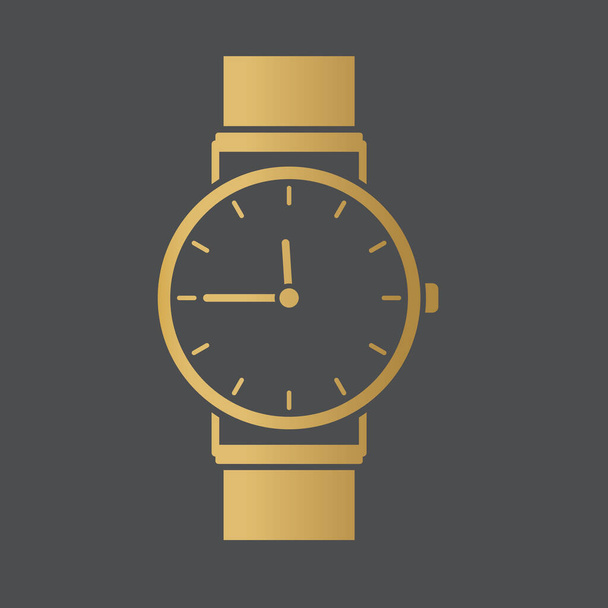 黄金の腕時計のアイコンベクトルイラスト - ベクター画像