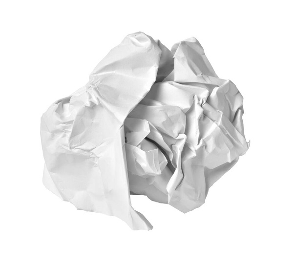 close up of  a paper ball trash on white background - Photo, image