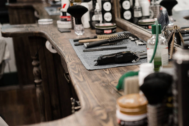 Barber Tools, Hairdresser workplace - Foto, afbeelding