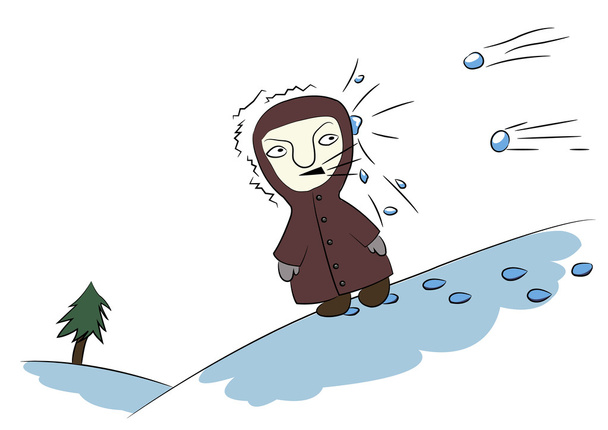 怒って男性の雪玉を再生 - ベクター画像