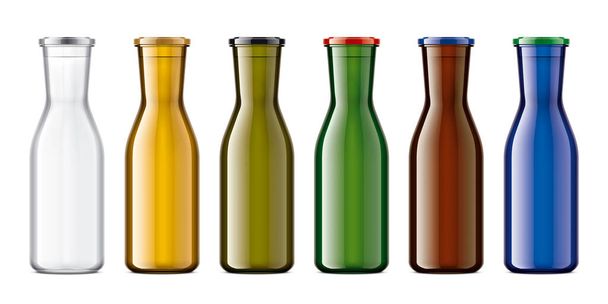 Colored Glass Bottles set.  - Photo, Image