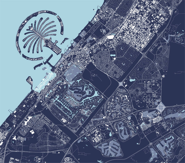 mapa vetorial da cidade de Dubai, Emirados Árabes Unidos, Emirados Árabes Unidos, Dubai-Sharjah-Ajman área metropolitana
 - Vetor, Imagem