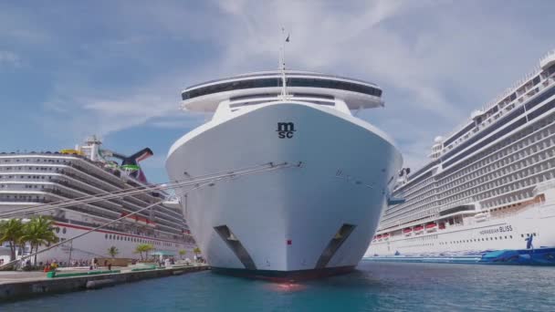 Cruise ship at the pier. Shot on Black Magic Cinema Camera - Footage, Video