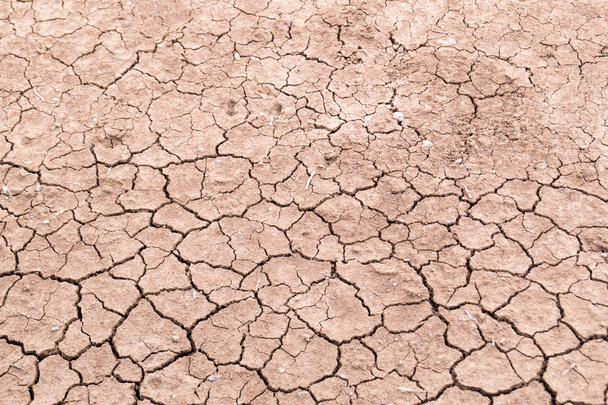 Száraz repedezett föld háttér, agyag sivatagi textúra - Fotó, kép