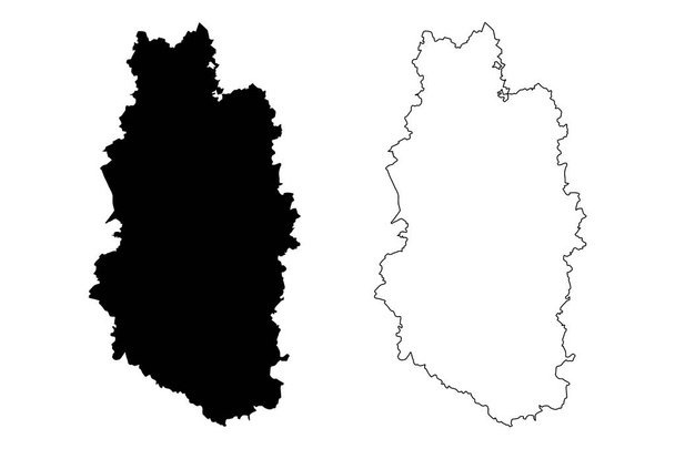 Meuse Department (Γαλλία, Γαλλική Δημοκρατία, περιοχή Grand Est) χάρτης διανυσματική απεικόνιση, σκίτσα μουρούνα Meuse χάρτη - Διάνυσμα, εικόνα