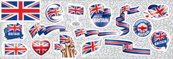 Bandiera britannica, illustrazione vettoriale su sfondo bianco - Vettoriali, immagini
