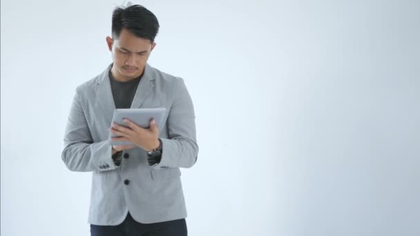 Asian Young Business with tablet - Video, Çekim