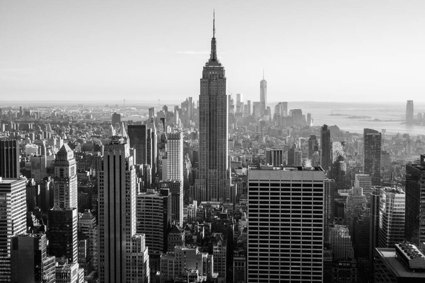 New York, USA - September 24, 2015: View of New York city and Empire State building from Top of The Rock. - Fotó, kép