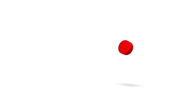 Animación 3D de la aparición de un blanco deportivo y un coronavirus rojo que es golpeado por un dardo. La idea del éxito en la lucha contra la pandemia del covidio-19
. - Metraje, vídeo