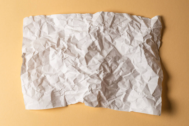 Crumpled white paper background. Top view.  - Foto, imagen