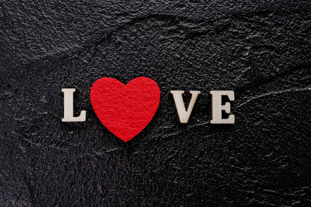 red hearts on black. concept of valentine day, love, wedding.  - Fotó, kép