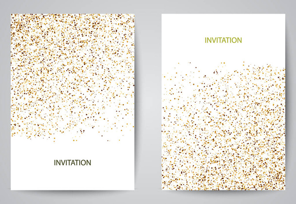 Ensemble de bannières blanches et dorées, carte de vœux ou flyers design. Illustration vectorielle
. - Vecteur, image