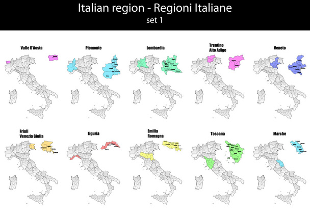 περιοχή Ιταλίας - Διάνυσμα, εικόνα
