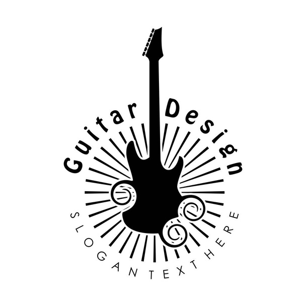 ギターロゴデザインコンセプトベクトル - ベクター画像