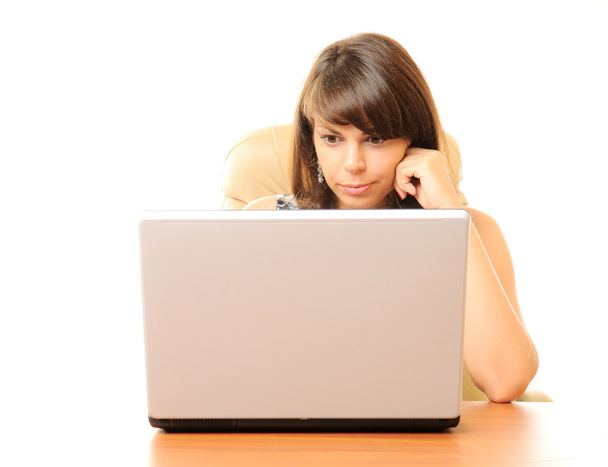Woman with laptop - Φωτογραφία, εικόνα