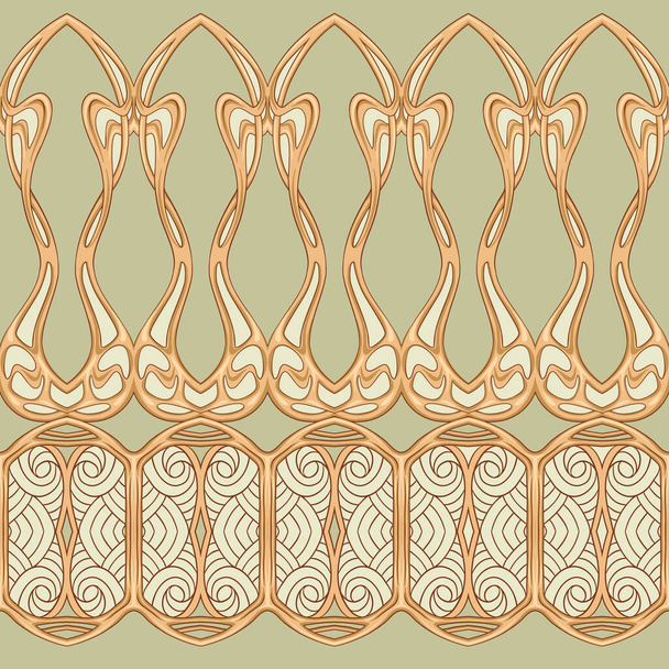 Seamless pattern, background in art nouveau style - Vetor, Imagem