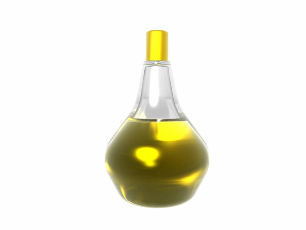 Glass bottle with colored bath oil - Foto, immagini