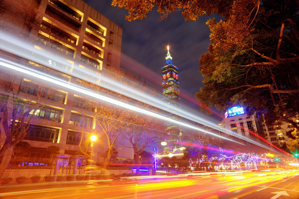Noční pohled na město taipei - Fotografie, Obrázek