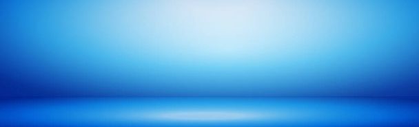 Modré panoramatické pozadí studia s bílou září - Vektor - Vektor, obrázek