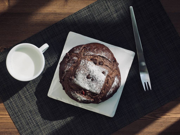 Chocolate Brown Bread and Milk - Fotoğraf, Görsel