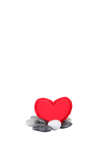 piros szív és a zen kő - Fotó, kép