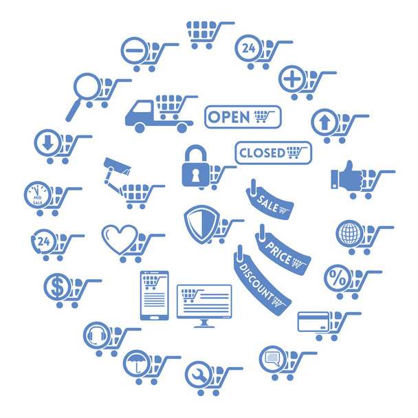 Set of shopping icons - Vector, Image