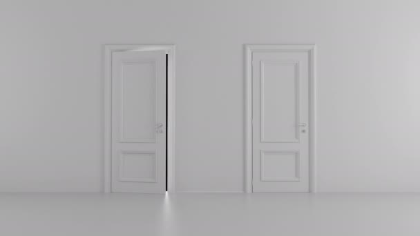 offene Tür in einem hellen Raum mit Alphakanal - Filmmaterial, Video