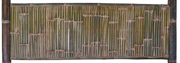 Clôture en bambou vert isolée sur fond blanc. chemin de coupe
 - Photo, image