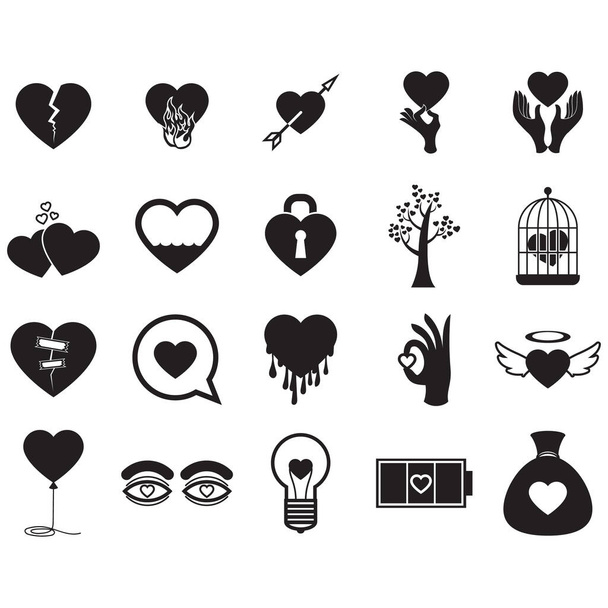 A set of heart icons illustration. - Vector, Image