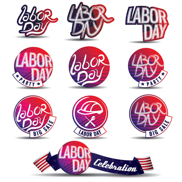 Collection of labor day labels - Vector, Image