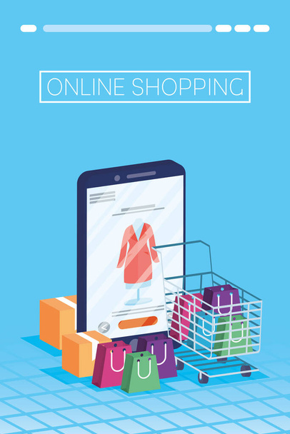 покупки онлайн технологій в смартфоні
 - Вектор, зображення