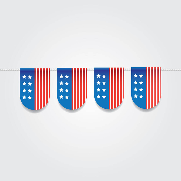 USA bunting flags illustration. - Vector, Image