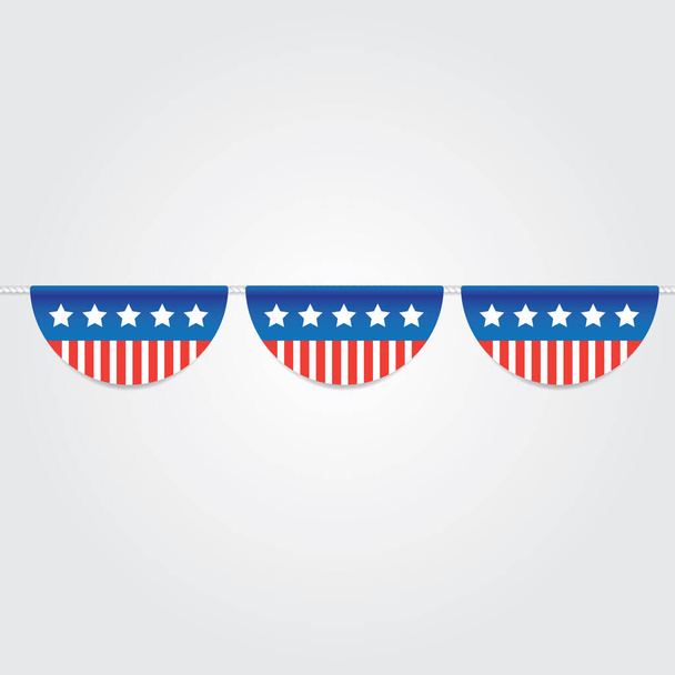 USA bunting flags illustration. - Vector, Image