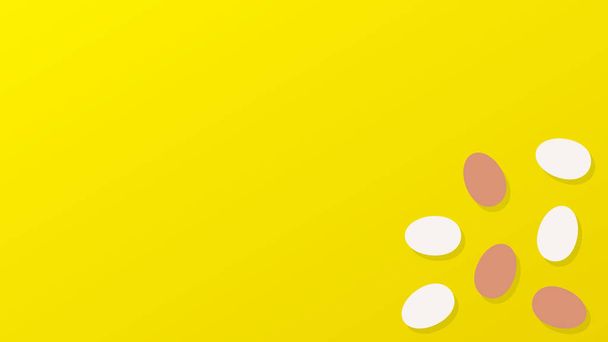 Huevos sobre fondo amarillo. Fondo vectorial
 - Vector, Imagen