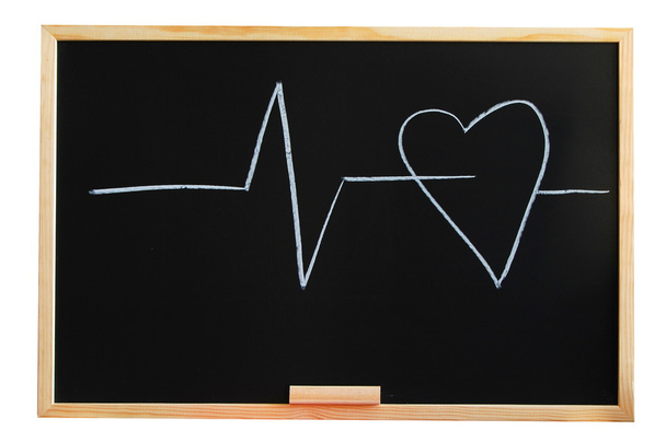 Blackboard en hart - Foto, afbeelding