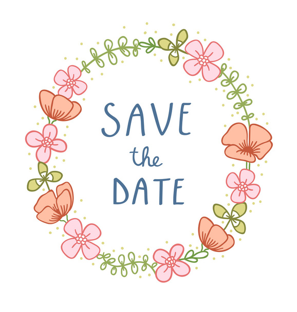 Save the date florals - Вектор,изображение