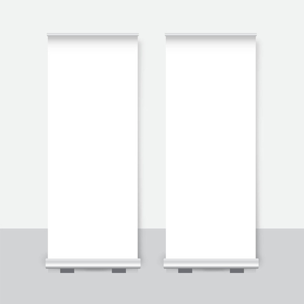 Banner roll up moderno com conceito de apresentação de stand. Modelo de ilustração vetorial
 - Vetor, Imagem