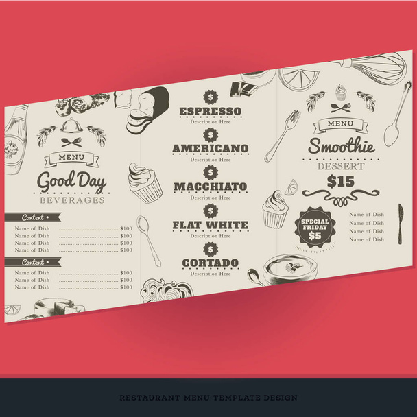 coffee menu template design - Vector, Image