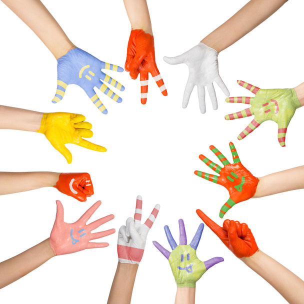 painted children's hands - Foto, Imagem