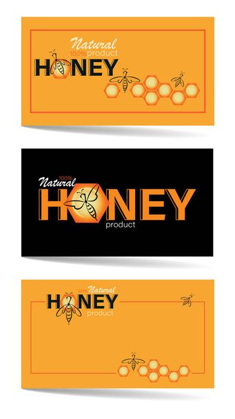 Sfondi di miele. Pronti. favo d'ape, api sciame. Emblema, etichetta, biglietto da visita. Logo ape lineare, nido d'ape
  - Vettoriali, immagini
