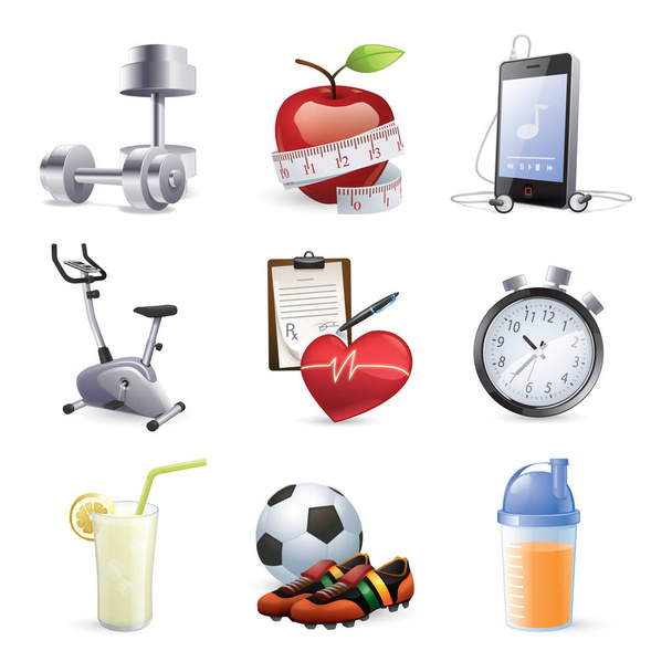 set of fitness icons - Vector, Image